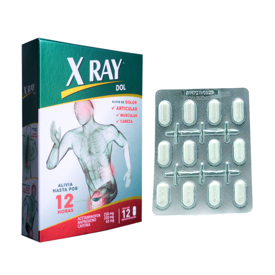Analgésico x ray 250 mg, 220 mg, 65 mg tableta x 12 - Pharmacys