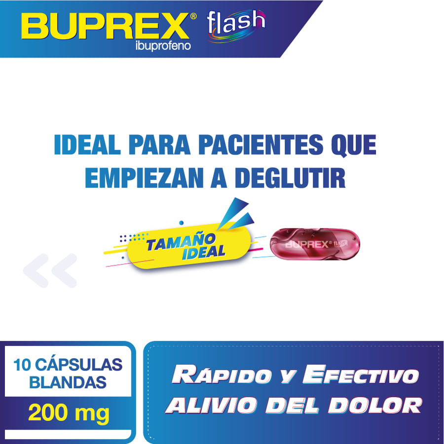 Buprex flash 200 mg cápsulas blandas x 10 - Pharmacys